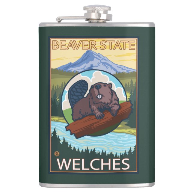 Cantil Castor & capa do Mt. - Welches, Oregon (Frente)