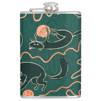 Cats Vintage: Padrão sem costura de porta