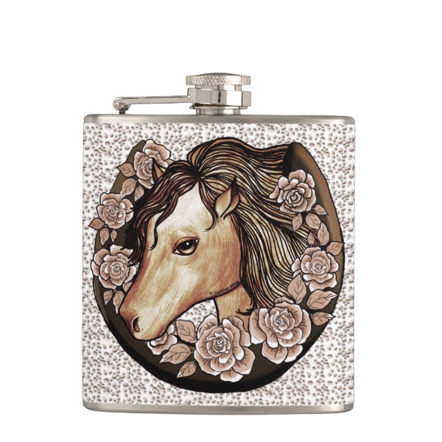 Cantil Cavalo de Rosas Frasco  (Frente)