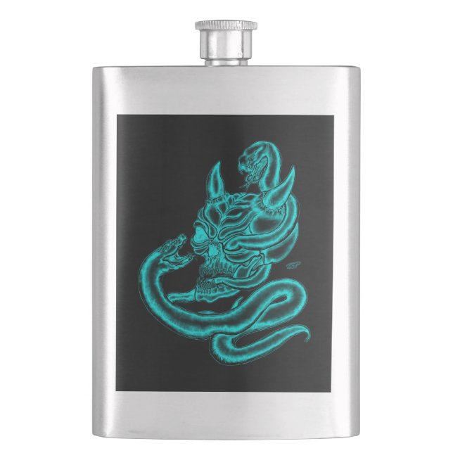 Cantil Caveira - Cabeça Diabo com Cobra (Frente)