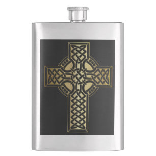 Cantil Celtic Knot Cross em Dourado e preto