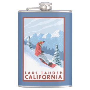 Cantil Cena do Snowboarder - Lake Tahoe, Califórnia