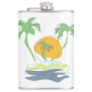 Cantil Cenário de praia de ilha tropical. Árvore de palme