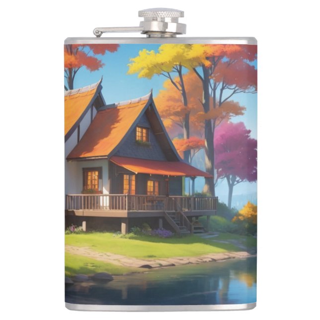 Cantil Cenário natural com algodão além do lago-5656 (Frente)