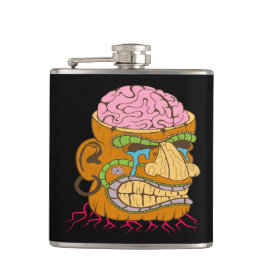 Cantil Cérebro Exposto Cabeça De Tiki, Preto Engraçado