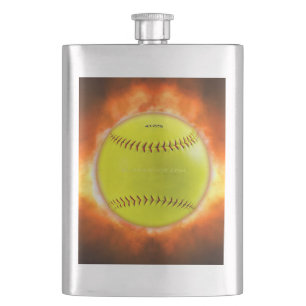 Cantil Chamas de bola de fogo de softball amarelo do Slip