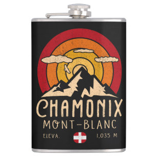Cantil Chamonix França Retro Sunset Skiing Souvenirs 80s