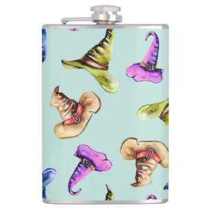 Cantil Chapéus antigos de aquarela: fundo azul.