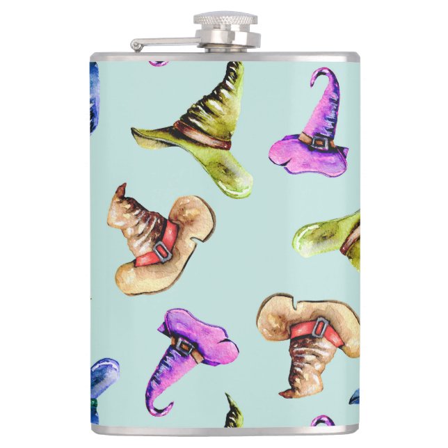 Cantil Chapéus antigos de aquarela: fundo azul. (Frente)