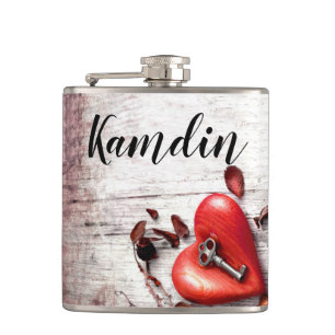 Cantil Chave de Madeira do País Flask Personalizado para