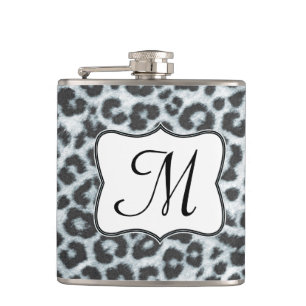 Cantil Cheetah Spot Animal Print Monograma Whiskey Flask