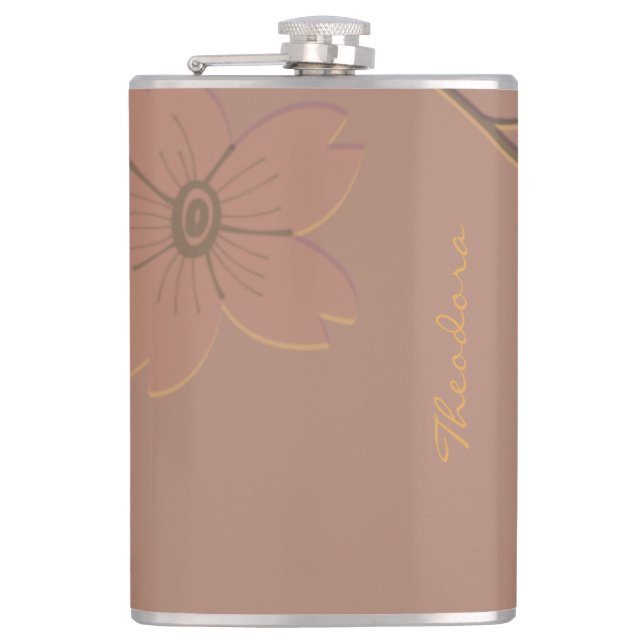 Cantil Chic Dourada Chocolate Floral (Frente)