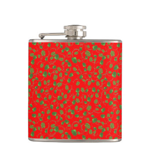 Cantil Chic Poppy Buds no Bright Red Hip Flask