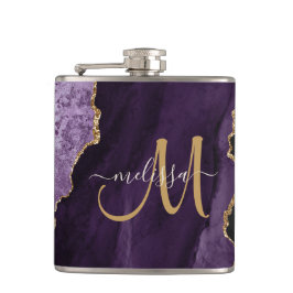 Cantil Chic Purple Dourado Glitter Agite Monograma Nome