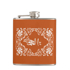 Cantil Chique Romântico Laranja Sr. Wedding Flask