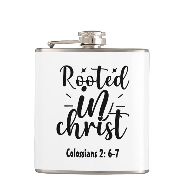 Cantil Christian Rocotado em Faith Verse Hip Flask | Pres (Frente)