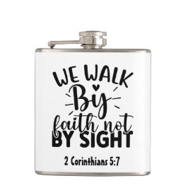 Cantil Christian "We Walt by Faith" Verse Hip Flask