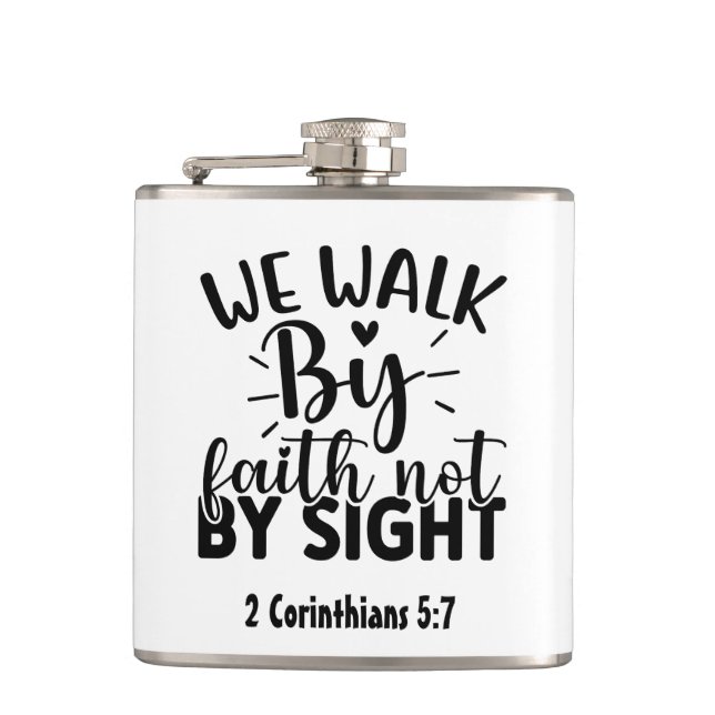 Cantil Christian "We Walt by Faith" Verse Hip Flask (Frente)