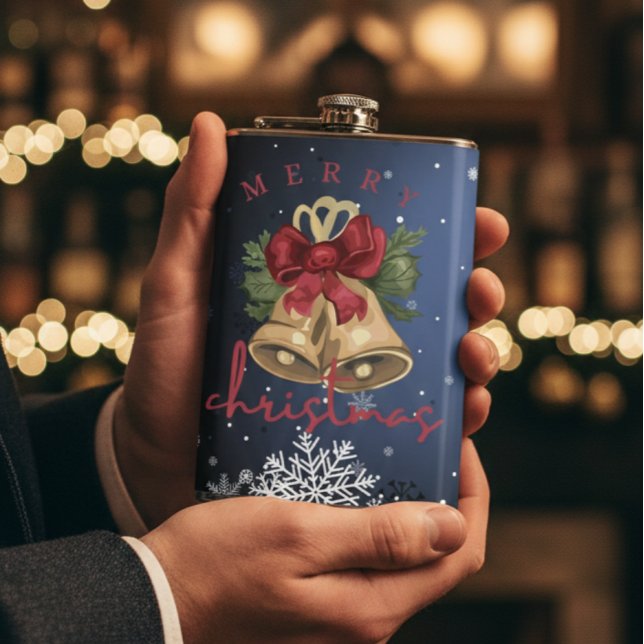 Cantil Christmas Bells Men's Holiday Flask Gift (Criador carregado)