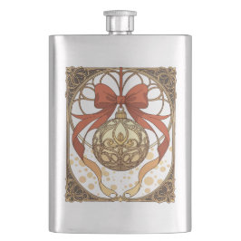 Cantil Christmas Ornament Red And Beige Art Nouveau