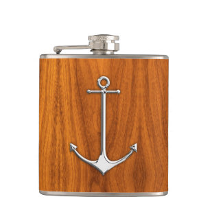 Cantil Chrome Anchor no Teak Impressão