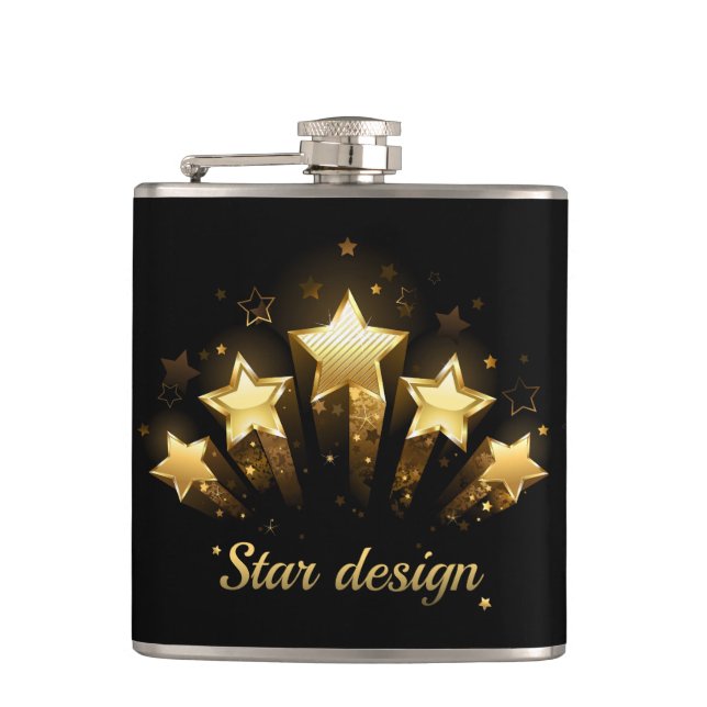 Cantil Cinco estrelas douradas a preto (Frente)