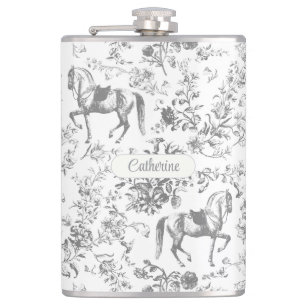 Cantil Cinza de Prata Elegante Nome do Toile Floral Eques