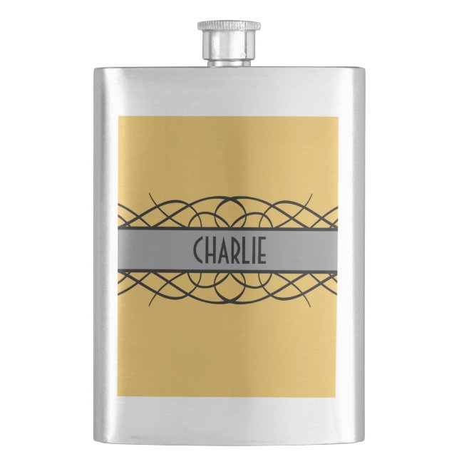 Cantil Cinza Deco Flourish Flask (Frente)
