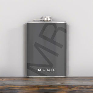 Cantil Cinza Monograma Personalizado Moderno