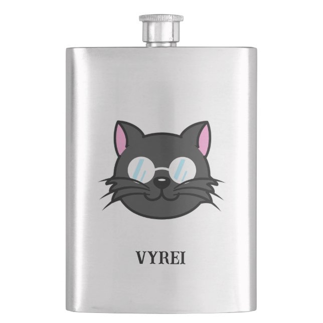 Cantil Cinza Preta de Gato Negro  Óculos para Vestir Gato (Frente)