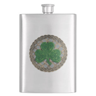 Cantil Cinzas De Shamrock No Flask Celtic Knots