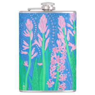 Cantil Cinzas Rosa Flores de Mola Pintura de Arte Floral