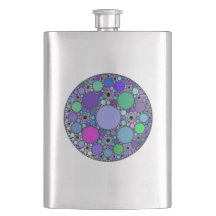 Círculos Fractais em Verde Azul Rosa Púrpura