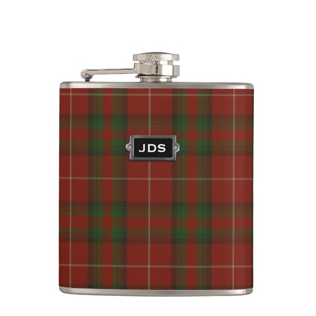Cantil Clã Stuart Monogramas de Brute Tartan Xadrez Flask (Frente)