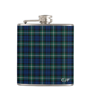Cantil Clã Verde e Azul Forbes Tartan Monograma
