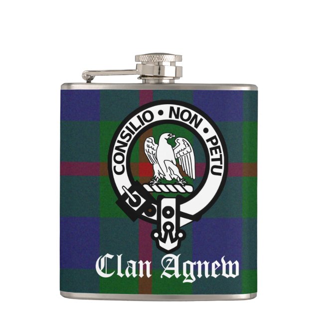Cantil Clan Agnew Crest Crachá e Tartan (Frente)