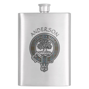 Cantil Clan Anderson Crest & Tartan Flask