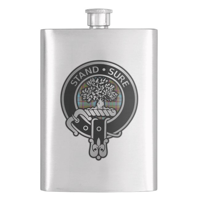 Cantil Clan Anderson Crest & Tartan Flask (Frente)