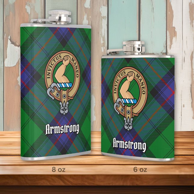 Cantil Clan Armstrong Crest sobre Tartan (Criador carregado)
