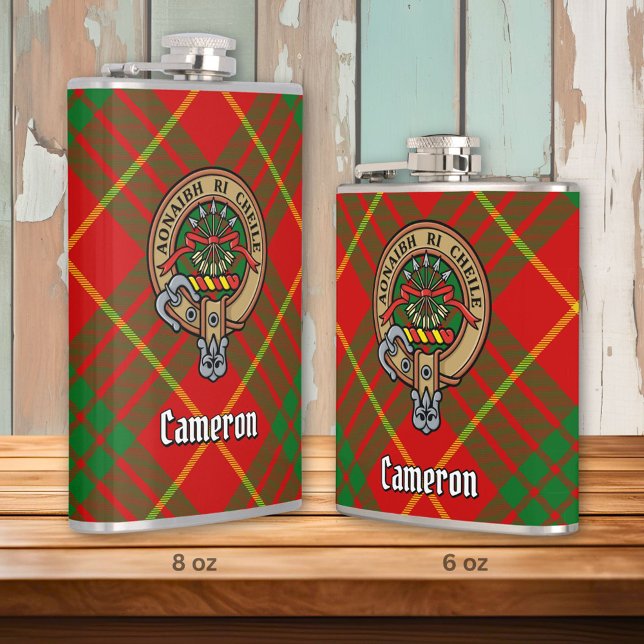 Cantil Clan Cameron Crest sobre Tartan (Criador carregado)
