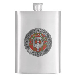 Cantil Clan Cameron Crest & Tartan Knot Flask