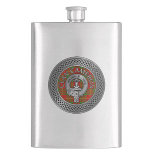 Cantil Clan Cameron Crest & Tartan Knot Flask