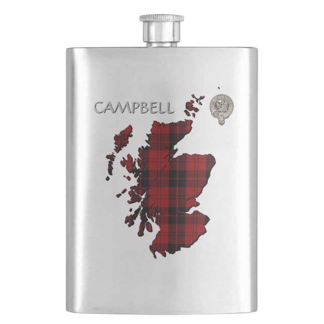 Cantil Clan Campbell Crest & Armaddie Tartan Mapa (Frente)