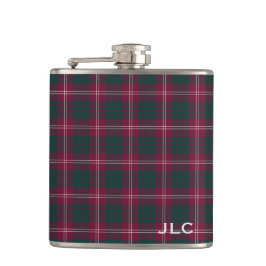 Cantil Clan Crawford Tartan Maroon Xadrez Monograma