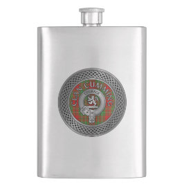 Cantil Clan Cumming Crest & Tartan Knot Flask