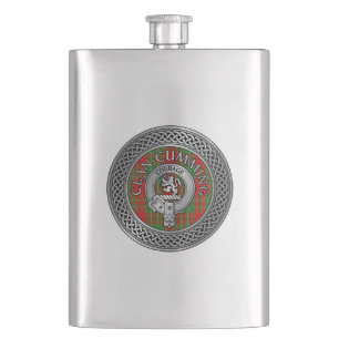 Cantil Clan Cumming Crest & Tartan Knot Flask