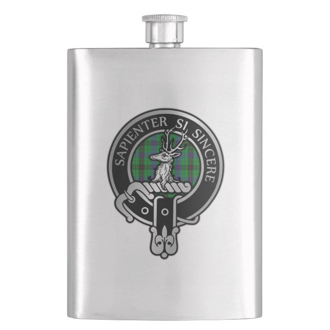 Cantil Clan Davidson Crest & Tartan Flask (Frente)