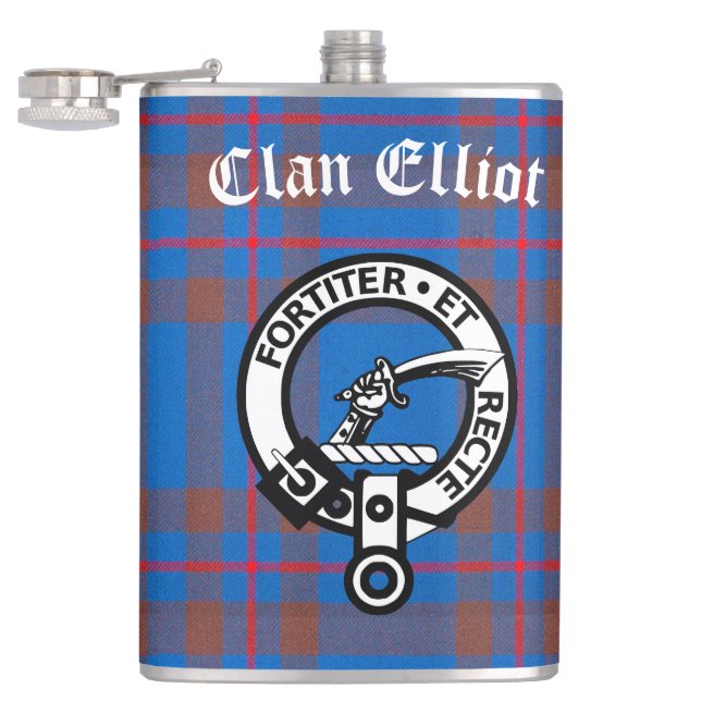 Cantil Clan Elliot Crest Crachá & Tartan (Aberto)