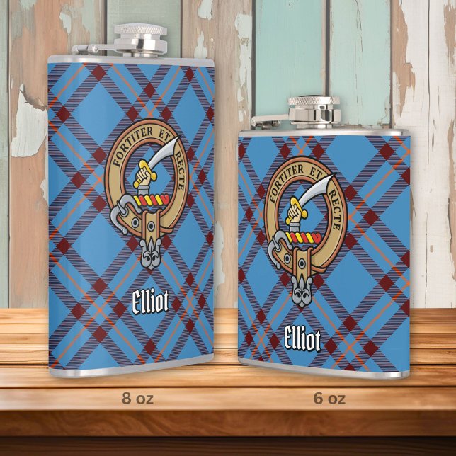 Cantil Clan Elliot Crest sobre o Antigo Tartan (Criador carregado)