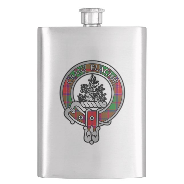 Cantil Clan Grant Crest & Tartan Flask (Frente)